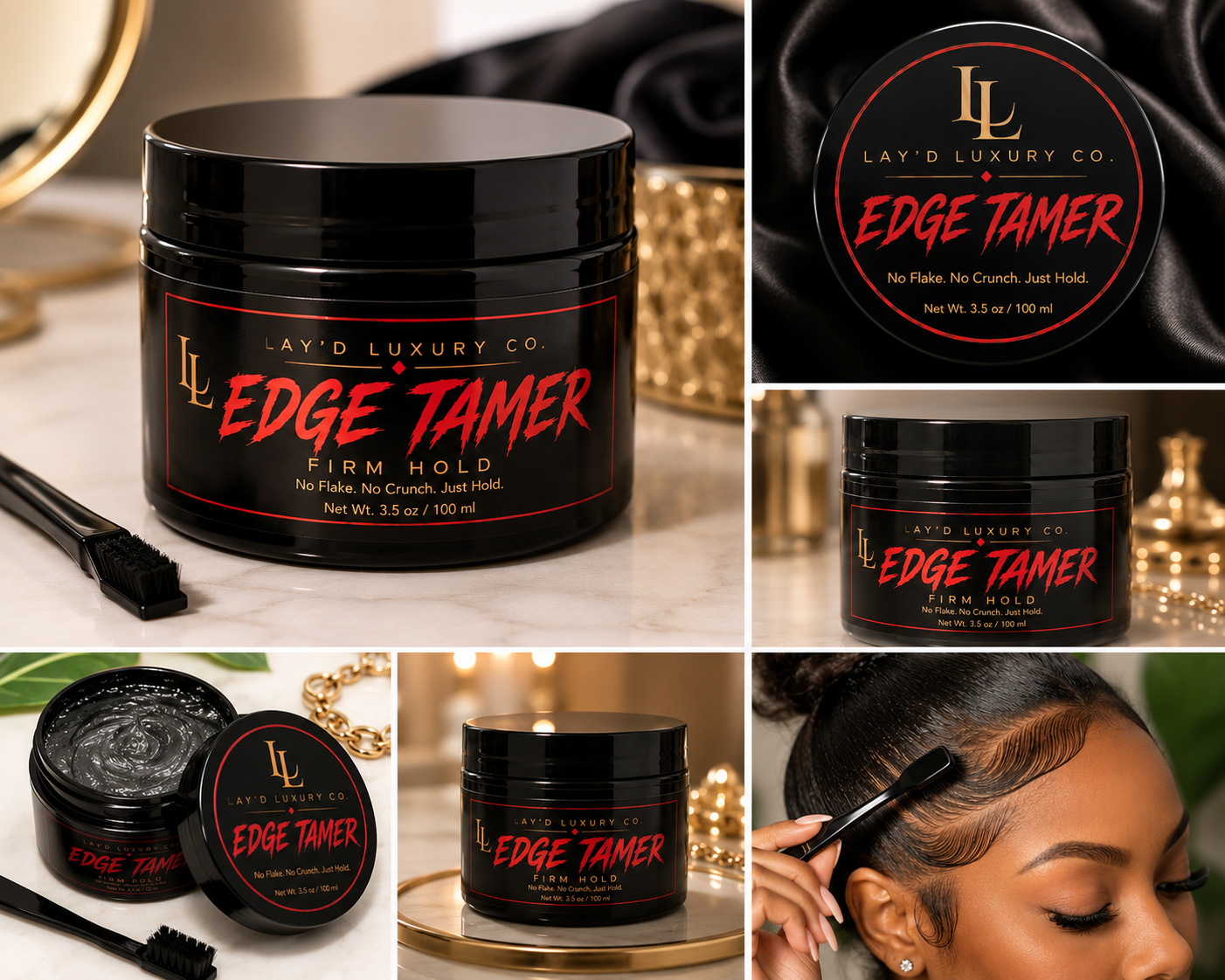 LAY’D Luxury Co. Edge Tamer product collage